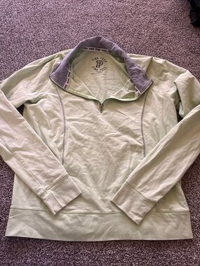 Victoria's Secret PINK YOGA Mint Green and Gray Quarter-Zip Pullover
